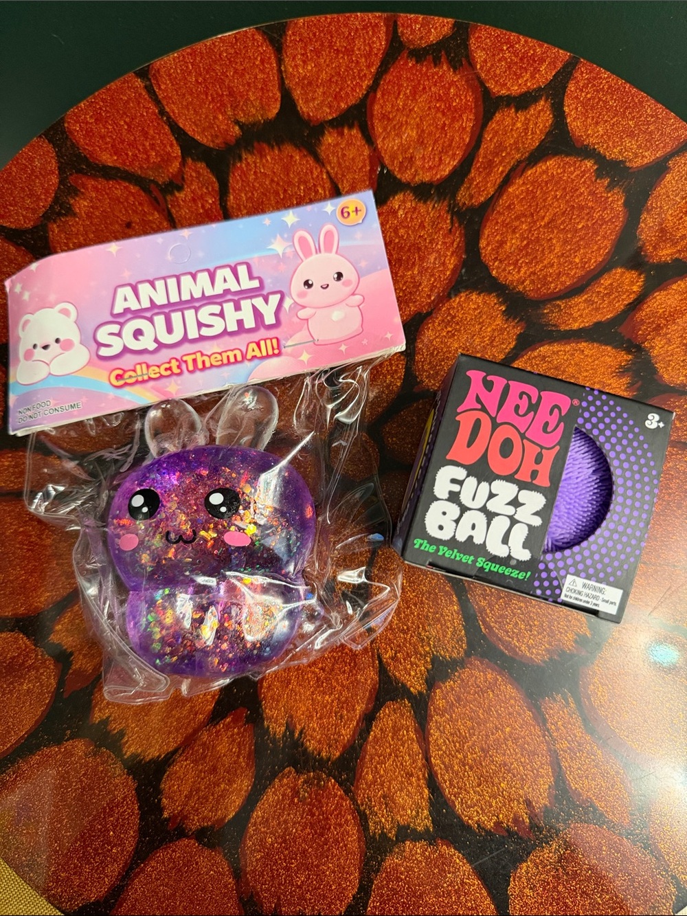 Needoh Fuzz Ball Purple & Sugar Texture Bunny Bundle